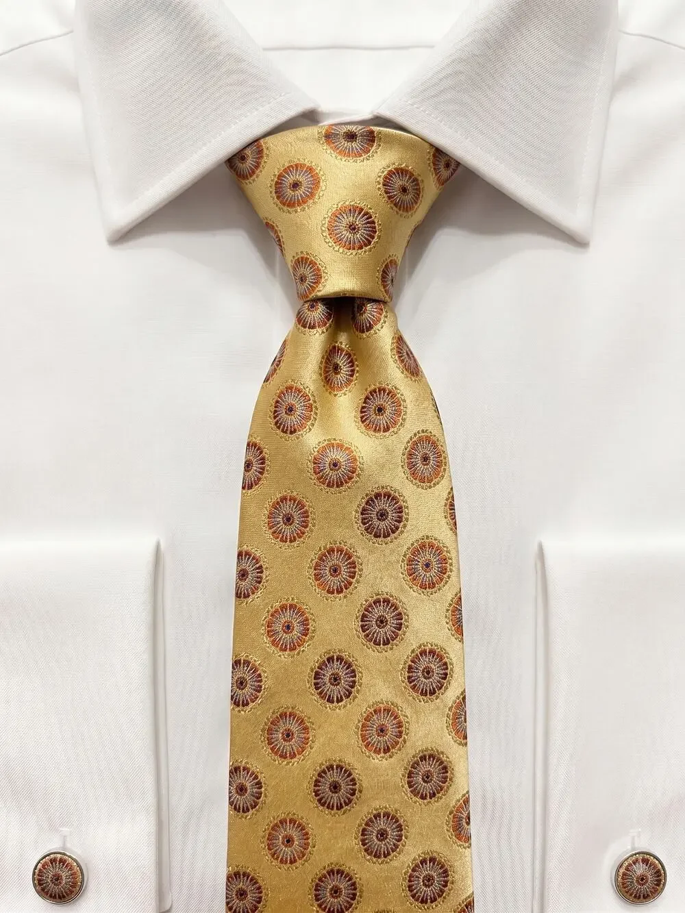Ted Baker London Yellow Geometric Sunburst 100% Silk Necktie